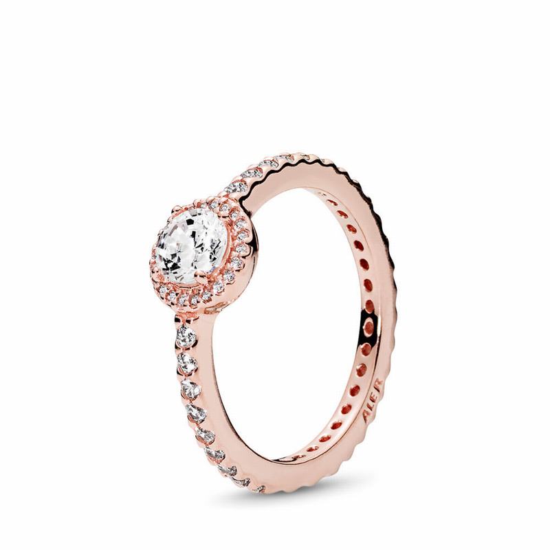 Pandora Rose™ Classic Elegance Statement Ring Ireland - Pandora Rose/Cubic Zirconia - 526198TXY